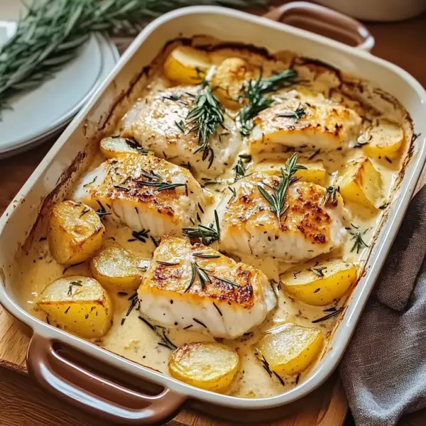 Cod and Potatoes in Rosemary Cream Sauce – Oven Savors