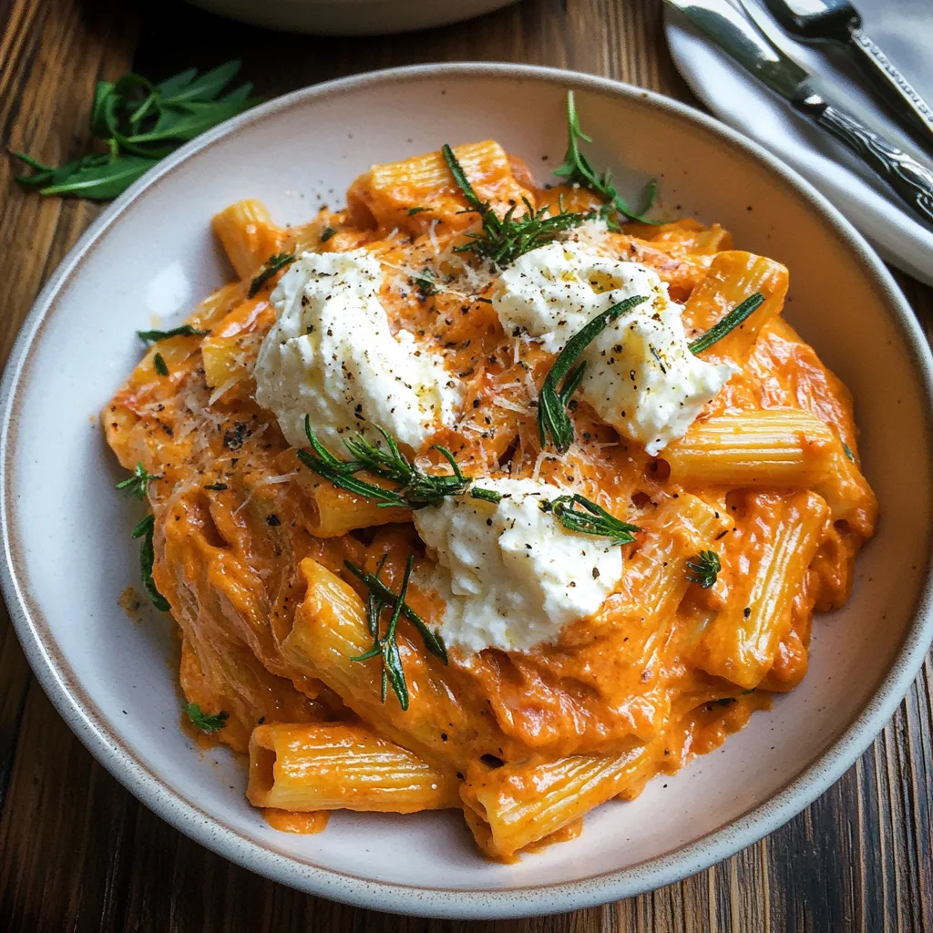 Creamy Red Pepper Pasta with Burrata & Herbs: An Incredible 7-Step ...